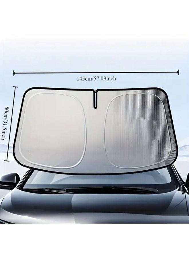 57x31 5in Universal Car Windshield Sunshade Water Repellent Heat Insulation Curtain - Image 2